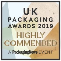 UK Packaging Awards Highly Commended 2019 logo