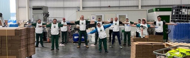 grotech staff testing distance between colleagues