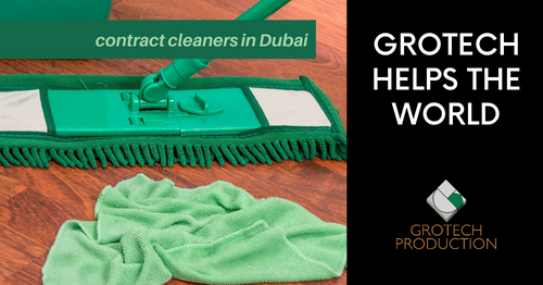 contract-cleaners grotech helps the world - mop and cleaning cloth
