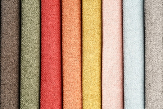 close up of fabric samples