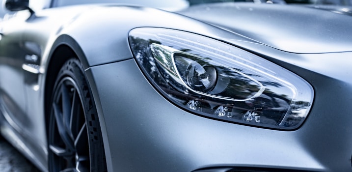 close up of headlights of a car