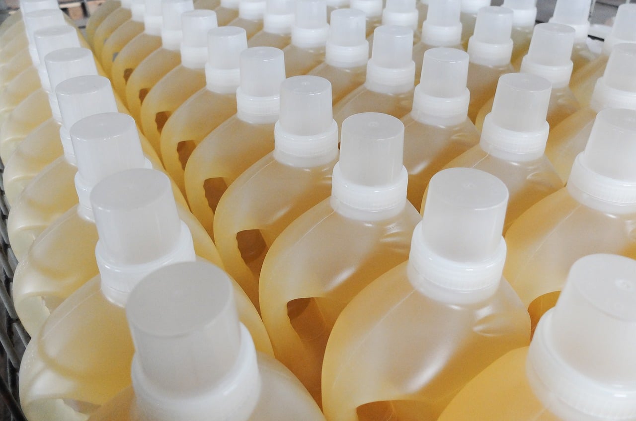rows of plastic bottles