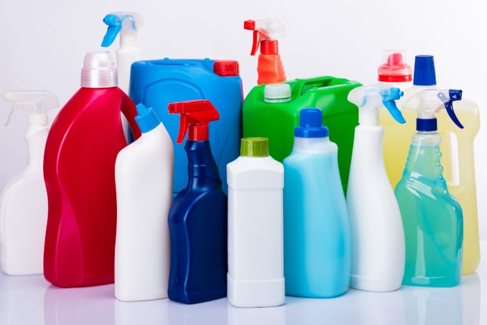 Different coloured plastic bottles