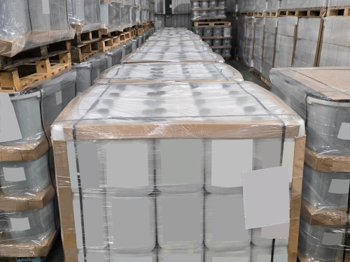 packed agrochemical products in the Grotech warehouse